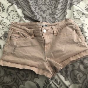 low rise denim shorts